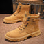 Workwear Martin boots men's spring and autumn new high top British style big yellow boots outdoor high top casual leather boots men - Korvel