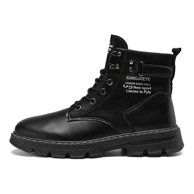 Workwear Martin boots men's spring and autumn new high top British style big yellow boots outdoor high top casual leather boots men - Korvel