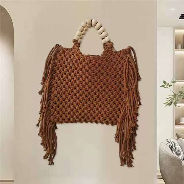 Woven women's crossbody mini bag mobile phone bag hanging wrist coin purse summer - Korvel