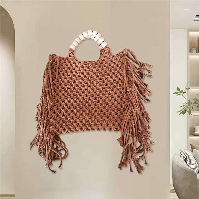 Woven women's crossbody mini bag mobile phone bag hanging wrist coin purse summer - Korvel