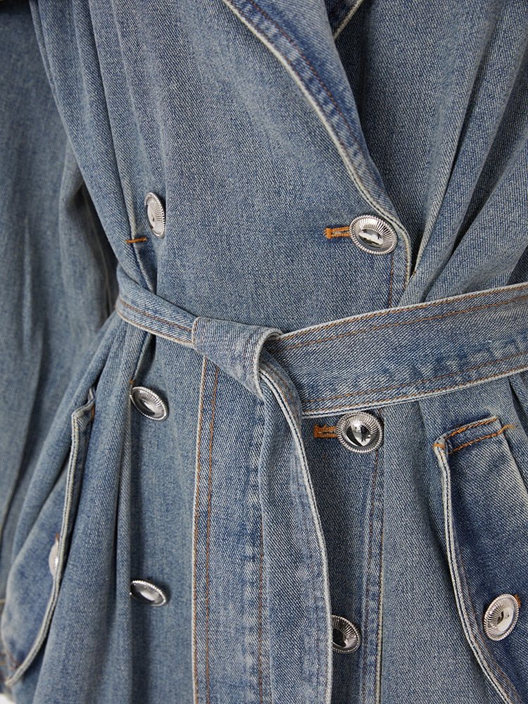 Premium Denim Trench Coat for Effortless Style