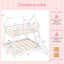 Cama litera Twin sobre Queen con redes de escalada y rampa - Blanca