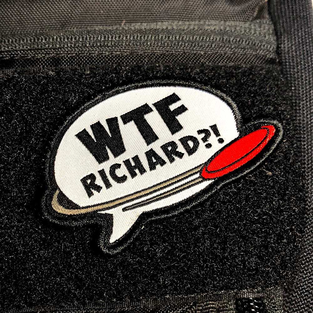 ¡WTF Richard?! Parche de Disc Golf - Gancho y Bucle