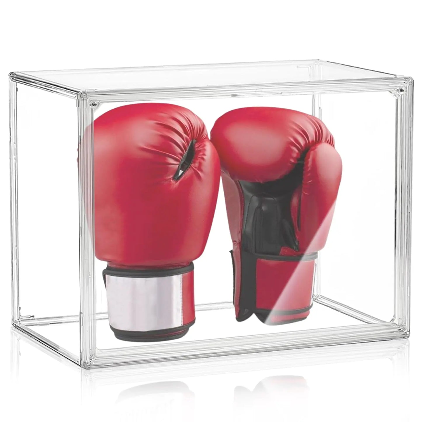 Premium Clear Boxing Glove Display Case with Black Base