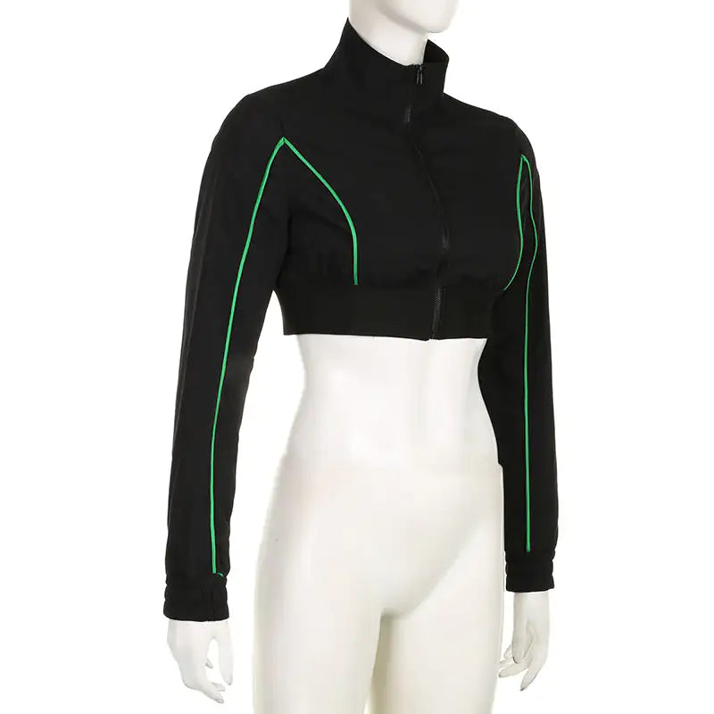 Chic Cropped Zipper Jacket