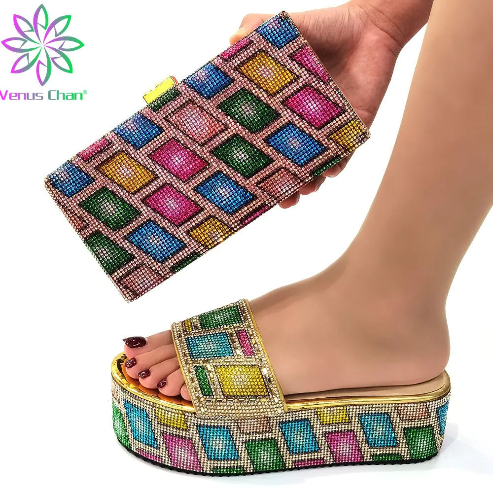 Ensemble de chaussures de fête élégantes et de sac à main