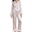Christmas Satin Printed Long Sleeve Pajama Suit