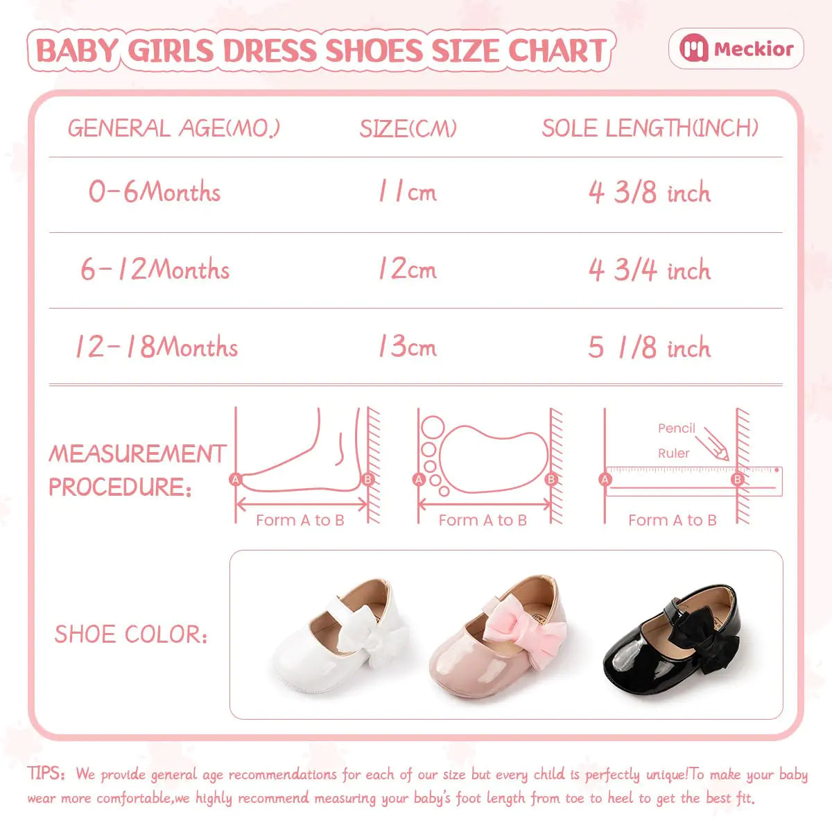 Meckior Zapatos Mary Jane de Suela Suave para Niñas Bebé