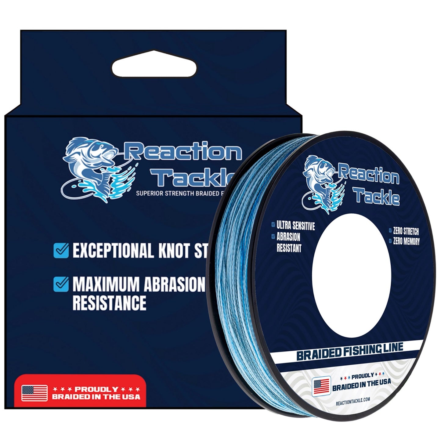 Línea de pesca trenzada premium fabricada en EE. UU. - Resistencia 4 veces mayor