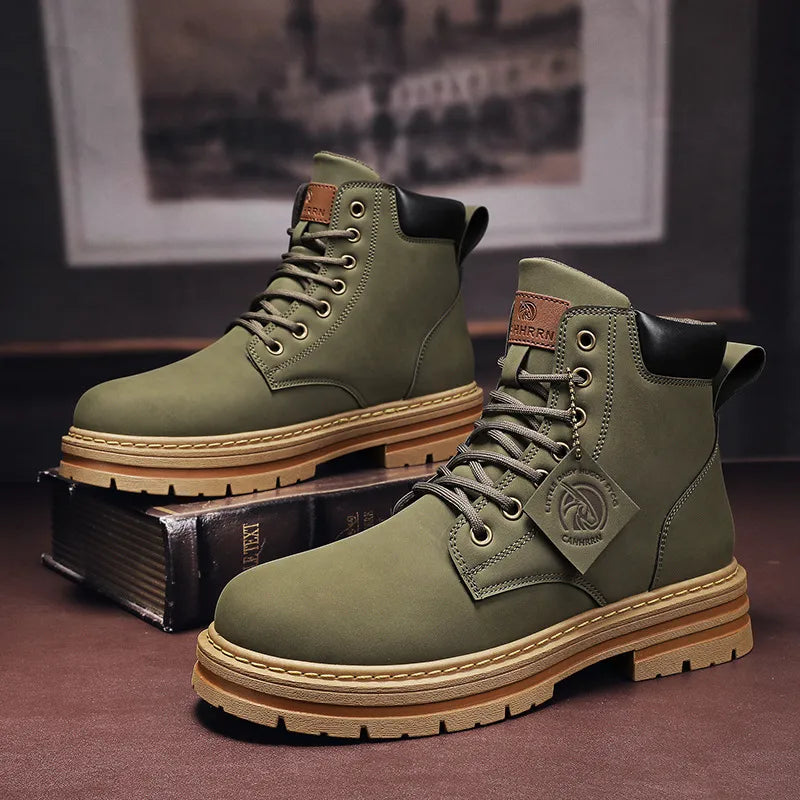 Bottes en cuir hautes premium pour hommes