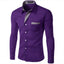 European and American Men's Long Sleeve Color Block Shirt