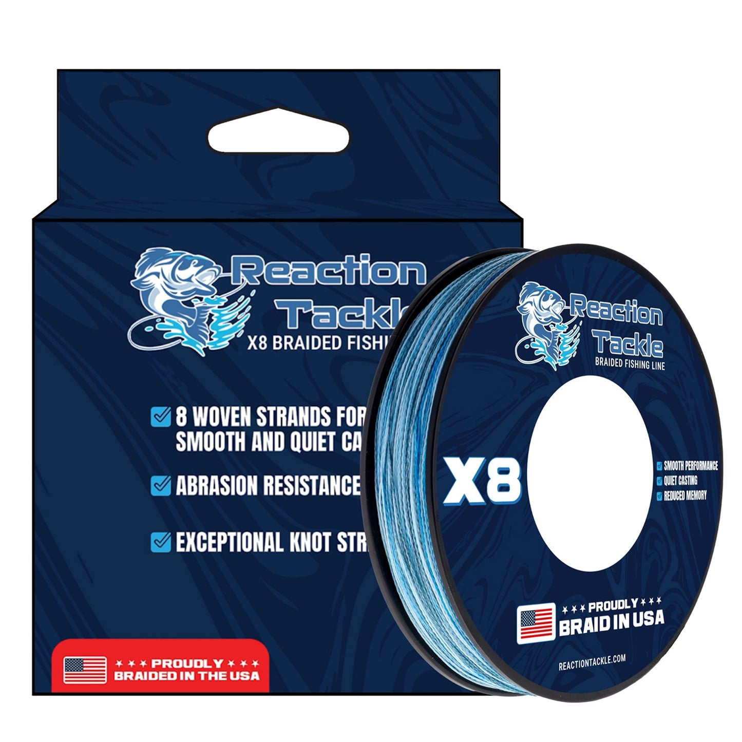Reaction Tackle USA-Made 8X Braided Fishing Line