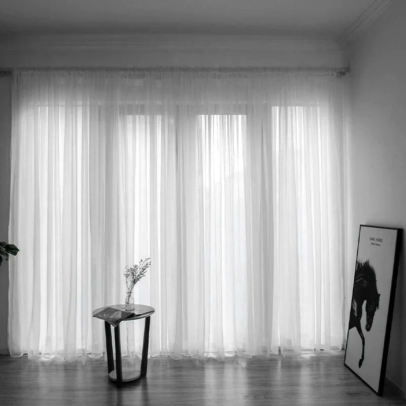 Simple Modern Solid Color Gauze Curtain for Balcony