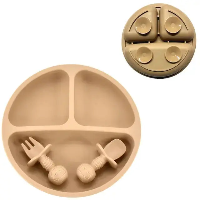 Ensemble de Assiette en Silicone pour Bébé Premium pour une Alimentation Sûre
