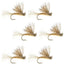 Tan X Caddis Adult Dry Fly - 6 Pack Size 16 for Trout Fishing - Korvel