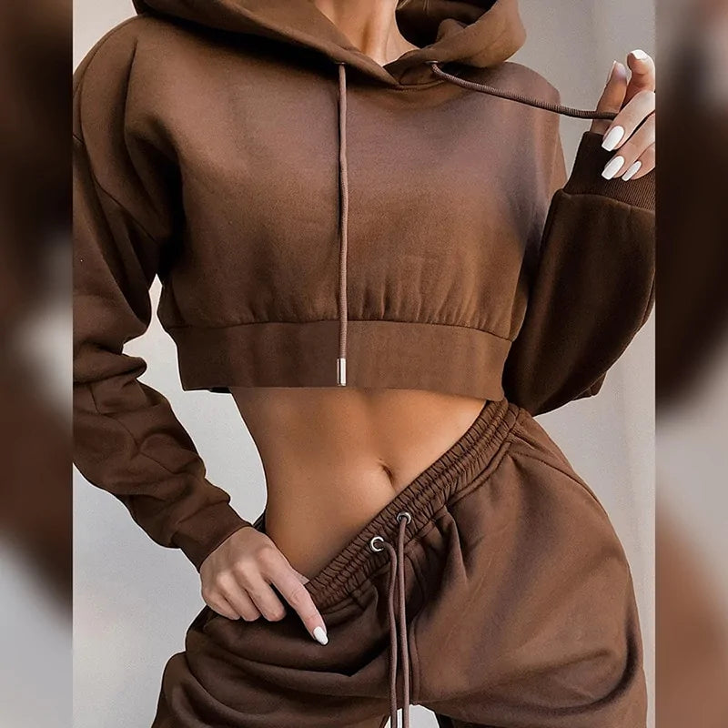 Conjunto de Sudadera Chic de 2 Piezas para Mujeres