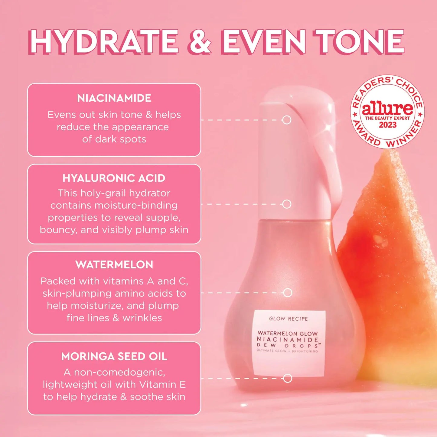 Glow Recipe Watermelon Dew Drops Face Serum - Hidratante y Iluminador