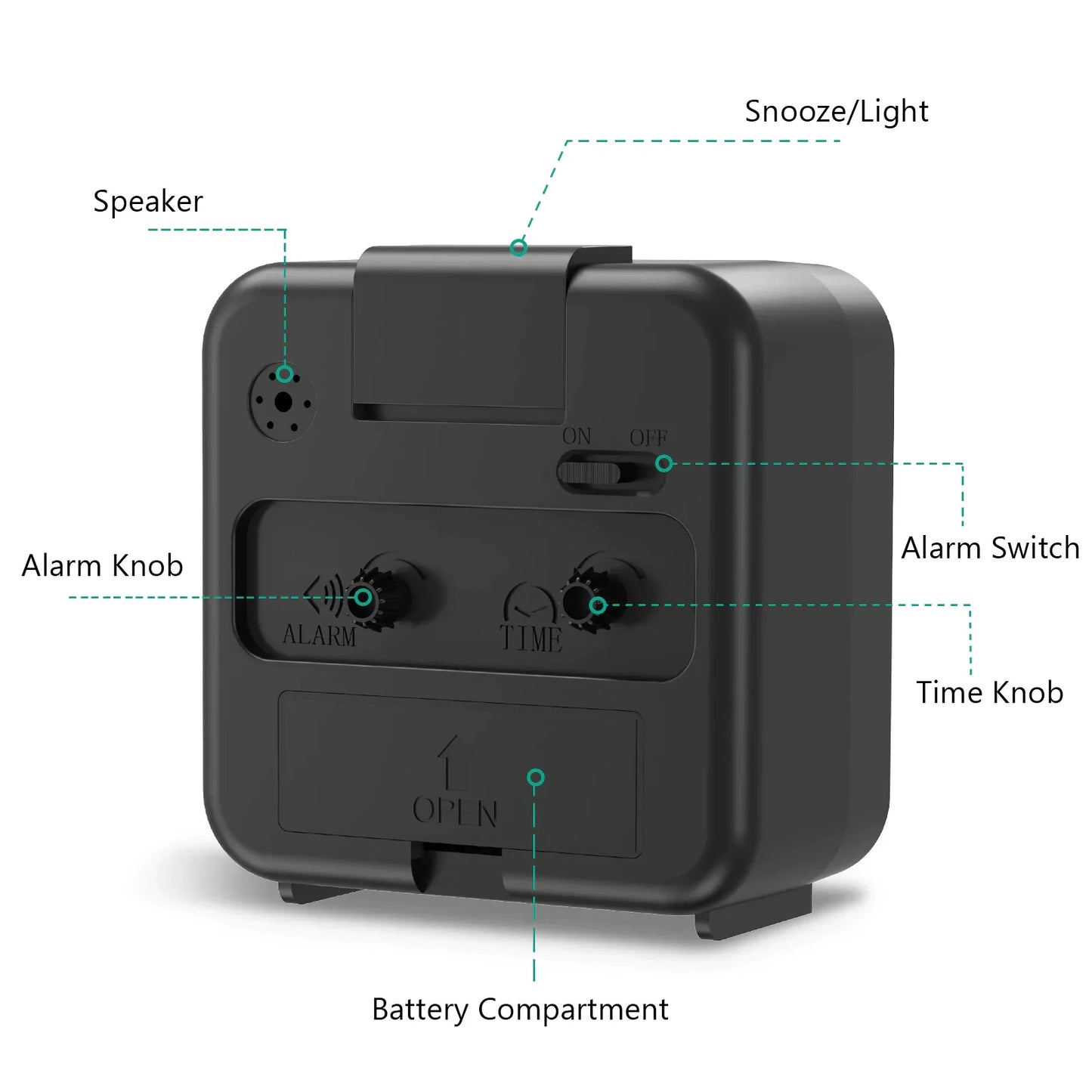 LED Desk Alarm Clock with Nightlight and Snooze Function
