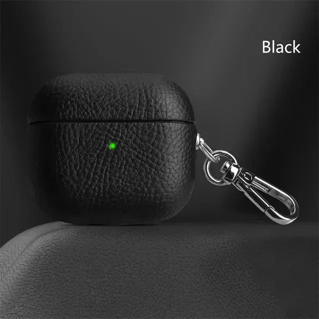Luxury Lychee Skin Pattern Earphone Case
