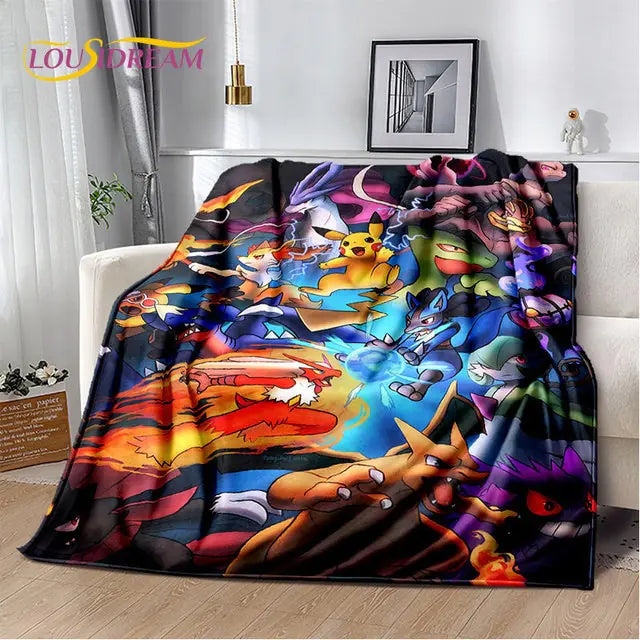Couverture en Peluche Douce Pokemon - Confort Chaleureux et Vibrant