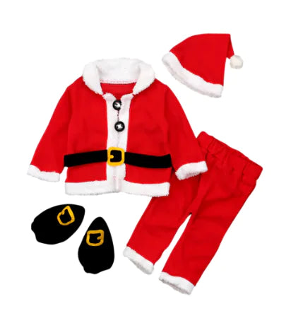 Conjunto de disfraz de Santa Claus de cuatro piezas para niños