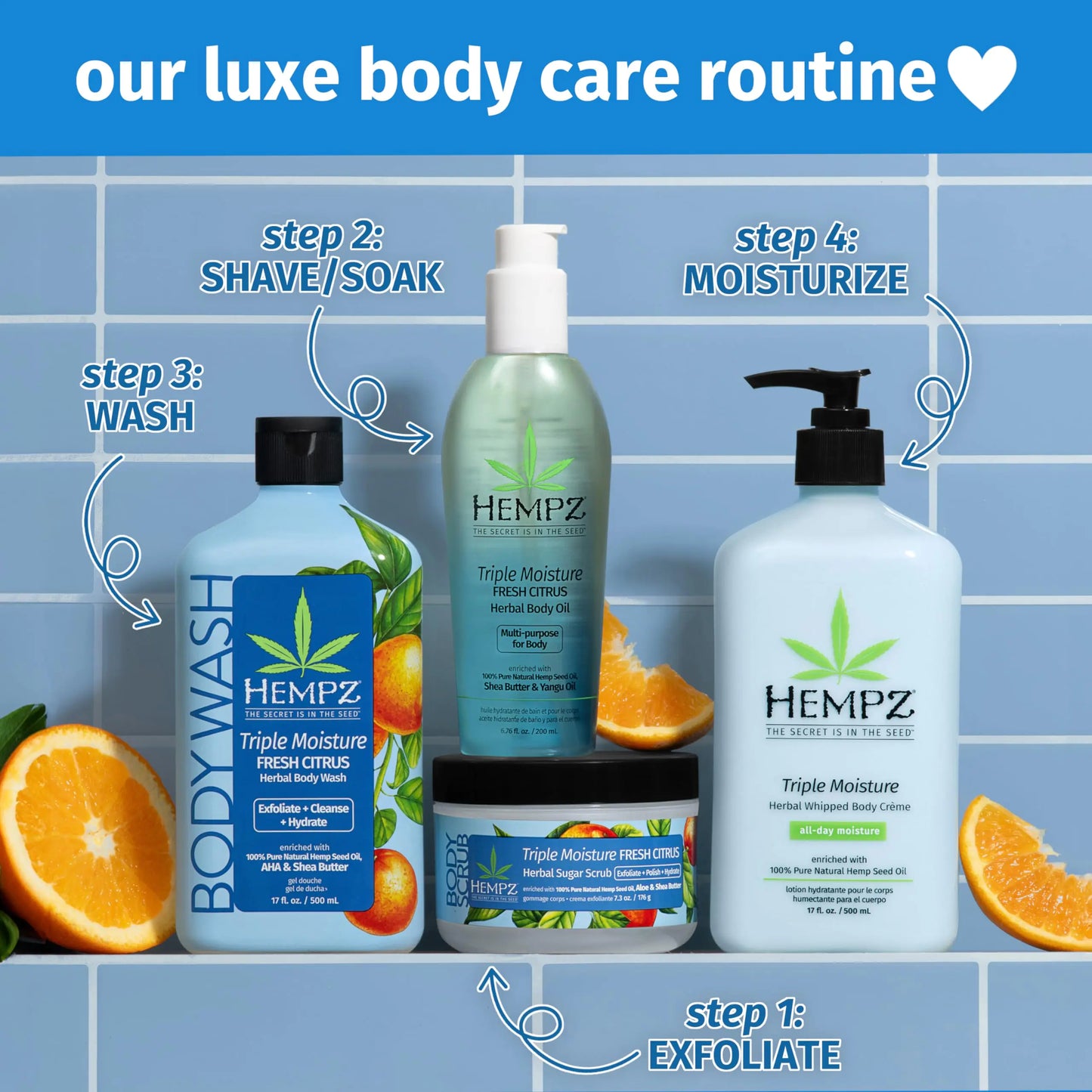 HEMPZ Triple Moisture Body Moisturizer, 17 Oz - Hydrating Lotion