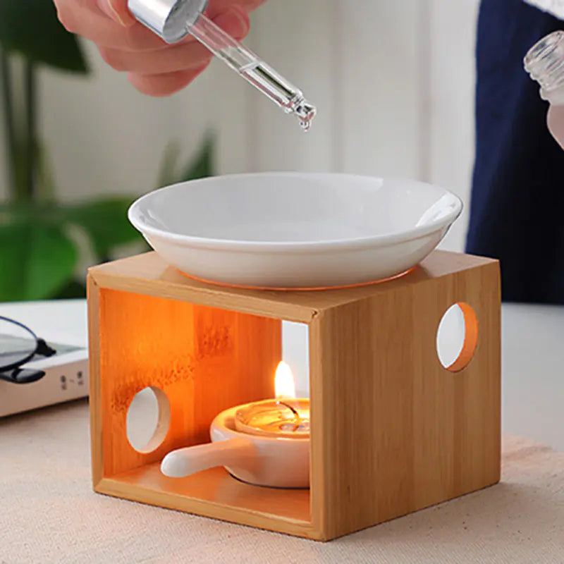 Difusor de Aroma de Bambú y Soporte para Velas