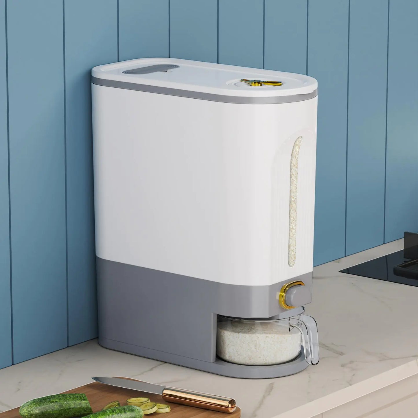 Distributeur de riz Lenwi 11 lbs - Solution de rangement de cuisine premium