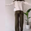 Costume Pantalon Large à Assortiment de Couleurs Chic pour Femmes