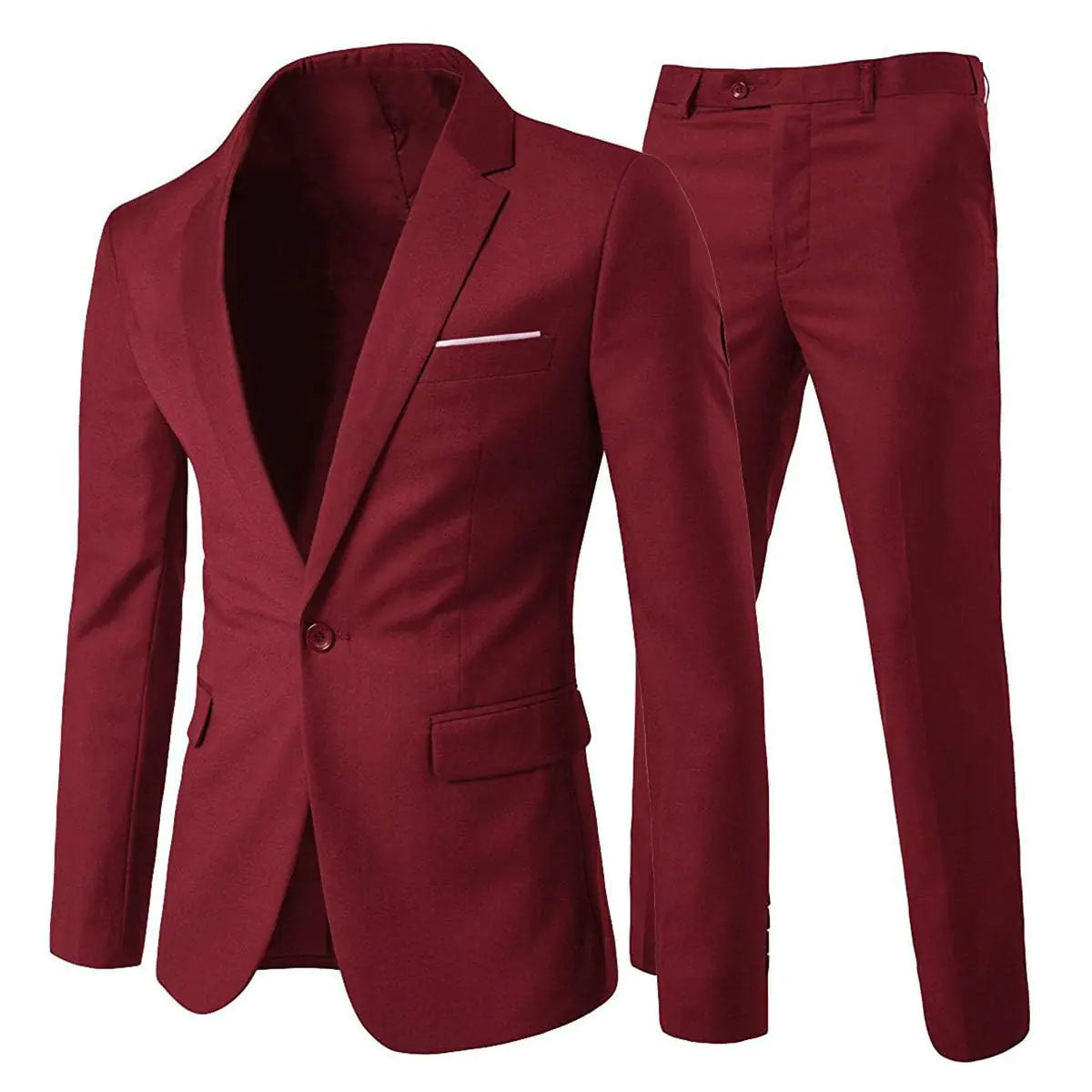 Ensemble de costume 2 pièces ajusté pour homme Cloudstyle en rouge vin