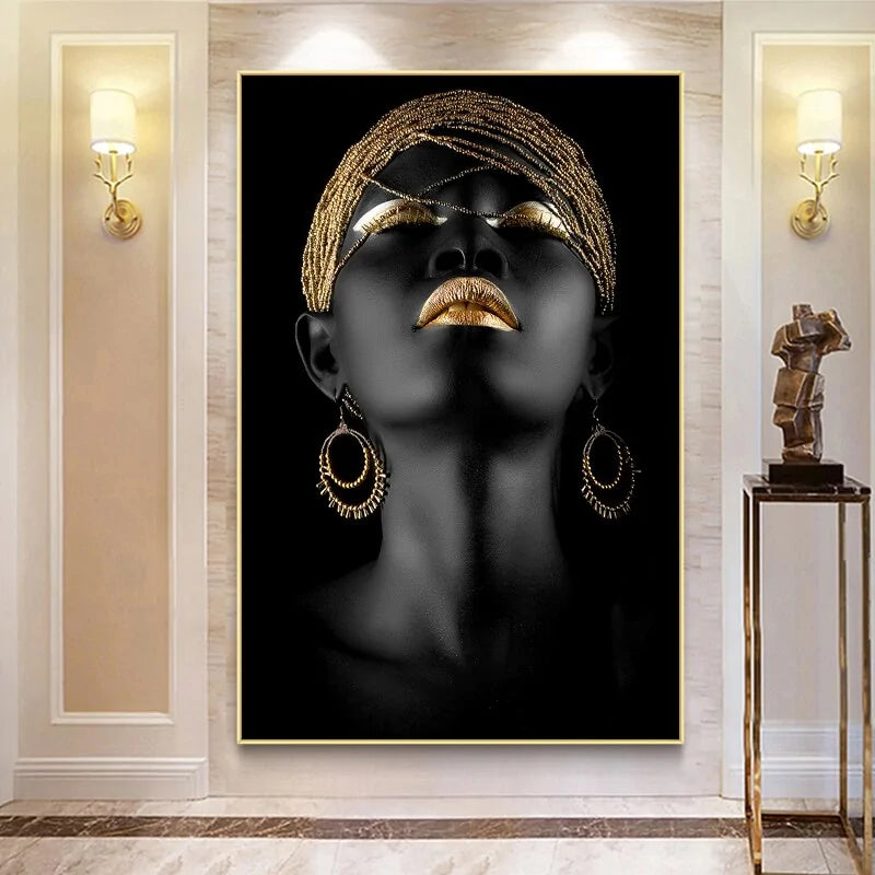 Impressions sur toile modernes premium - Femme noire africaine