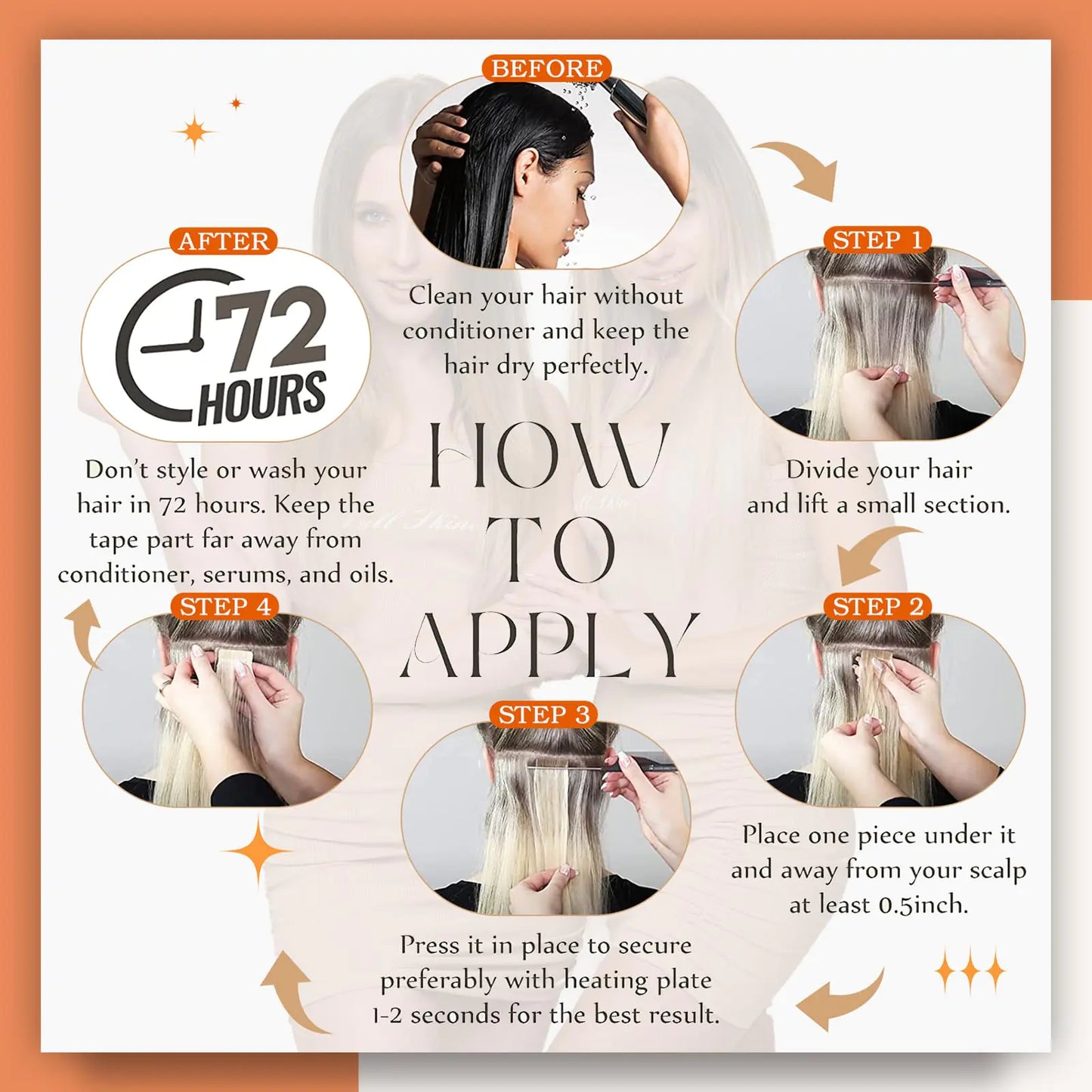 Extensiones de Cabello Tape-In Premium - Castaño Oscuro Remy