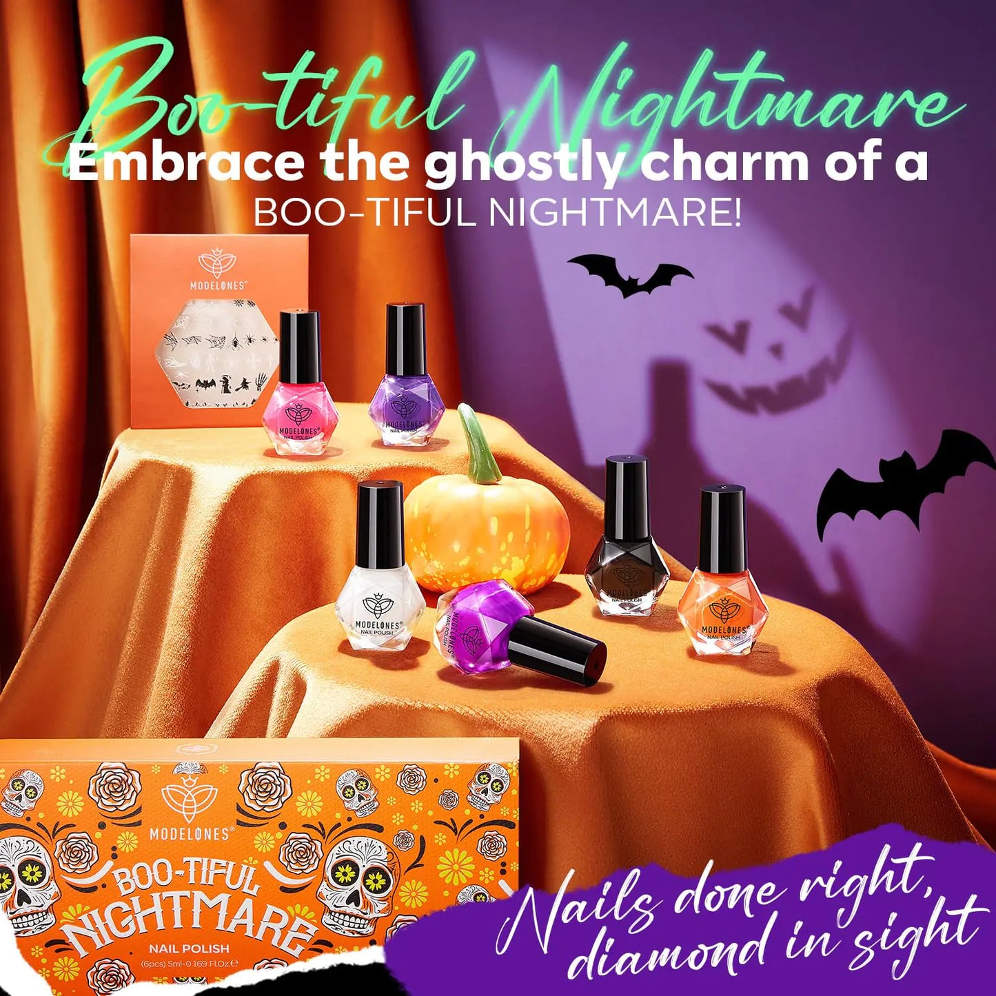 Ensemble de vernis à ongles Modelones Boo-tiful Nightmare pour Halloween