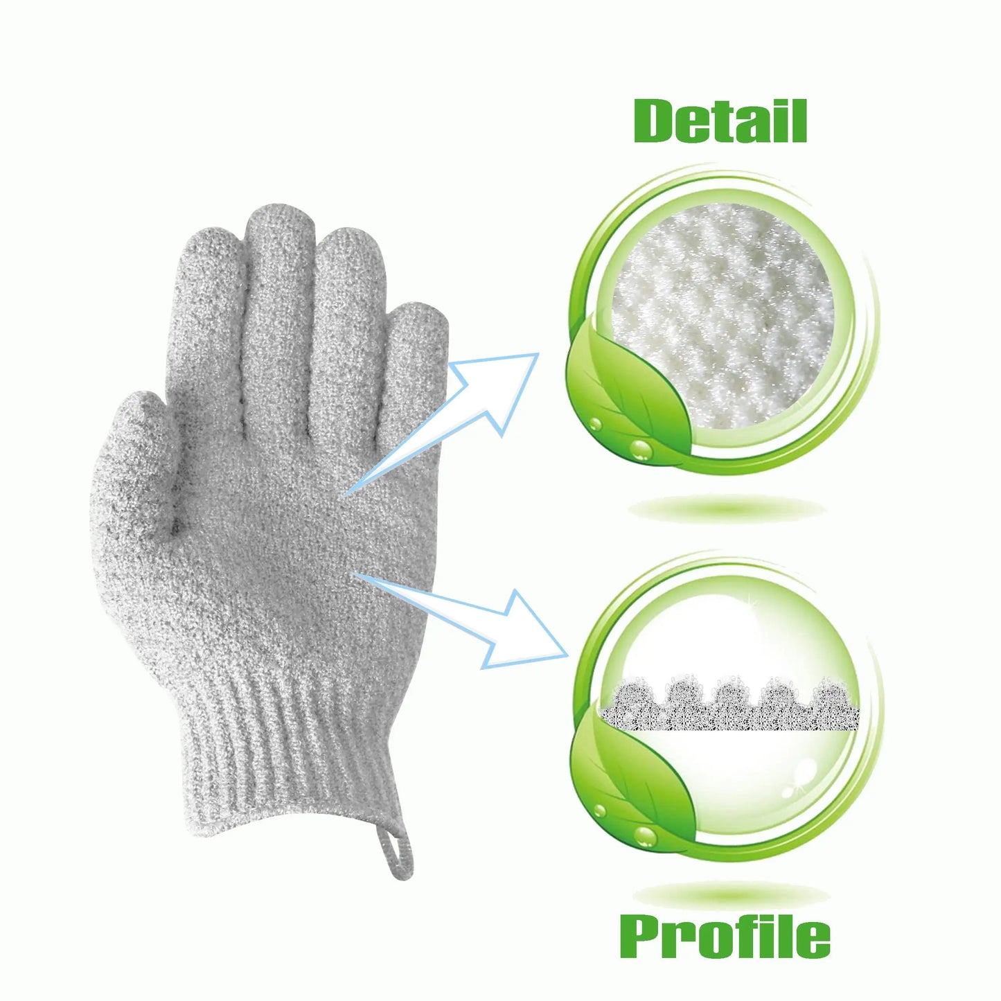 Gants de bain exfoliants à double texture Evridwear