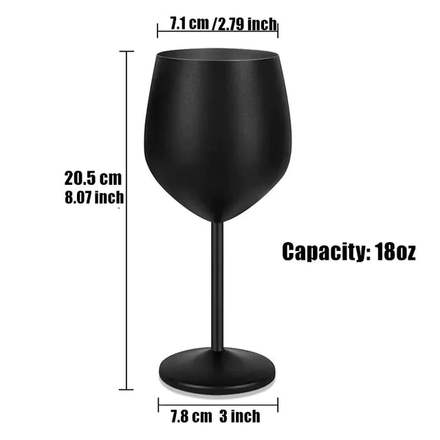 Elegant Stainless Steel Wine Glasses with Black Plating