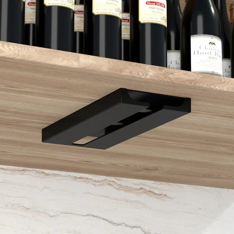Under Shelf Wine Glass Holder Rack - No Drill Needed