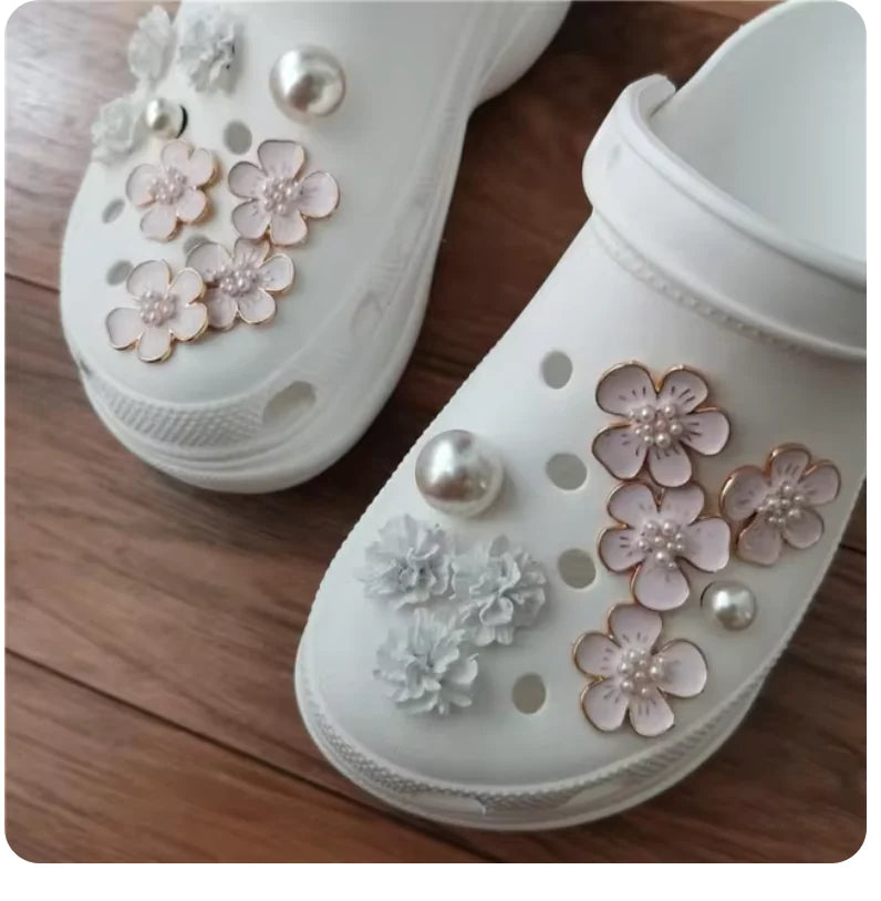 Pearl Chain Shoe Charms for Crocs and Sandals - Elegant Accessories