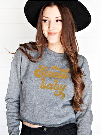 Santa Baby Unisex Crop Sweatshirt - Korvel