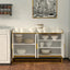 Moderno Buffet de Almacenamiento Blanco Brillante con Patas de Metal
