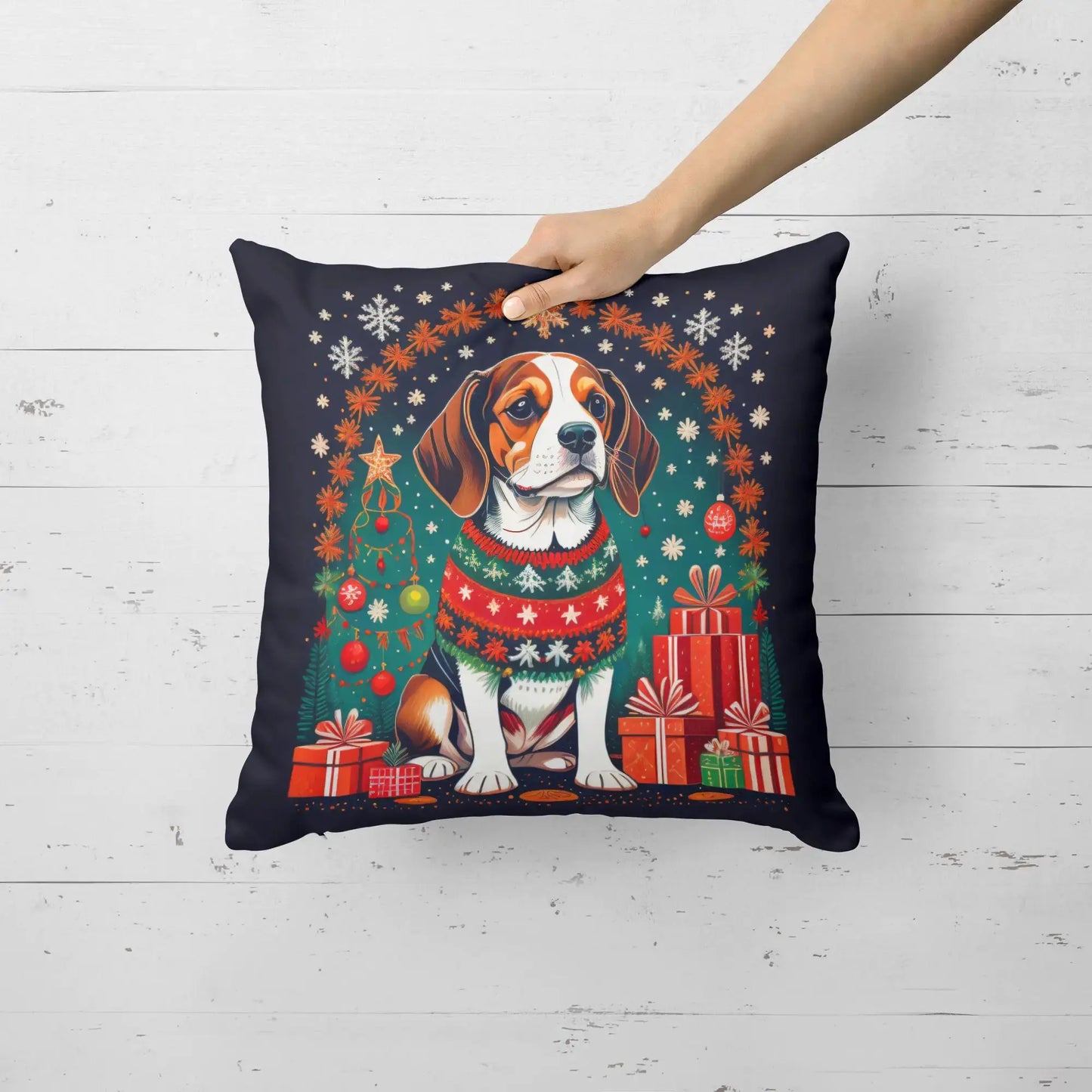 Coussin de Noël Beagle