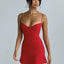 Vestido Mini A-line Sin Mangas Rojo Elegante para Mujeres