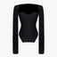 Ribbed Sweetheart Long Sleeve Top
