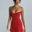 Vestido Mini A-line Sin Mangas Rojo Elegante para Mujeres