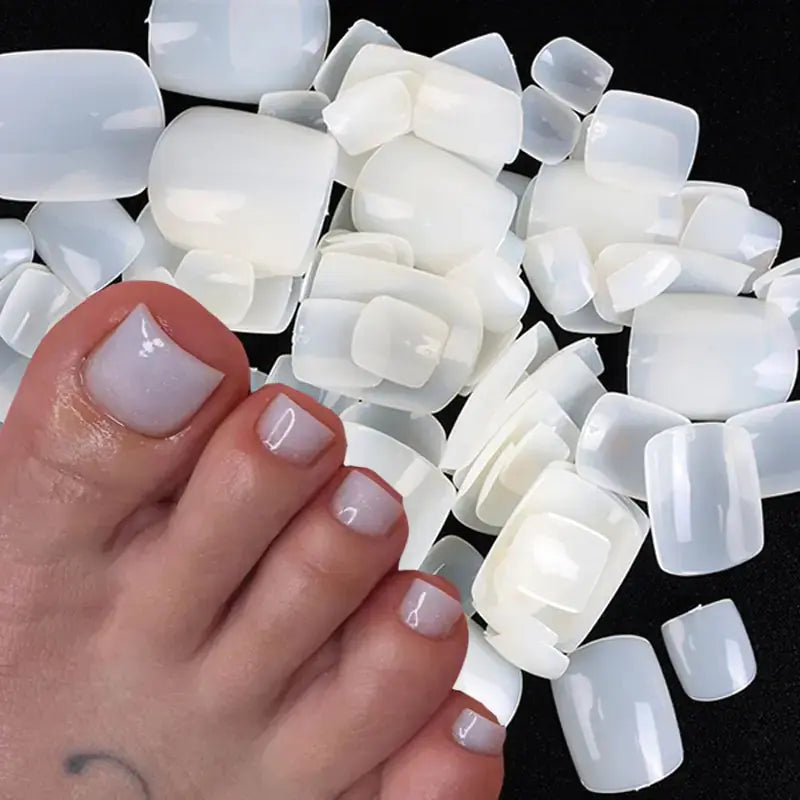 Uñas Postizas de Pies Blancas Naturales