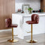 Modern Adjustable Swivel Bar Stools with Tufted Back
