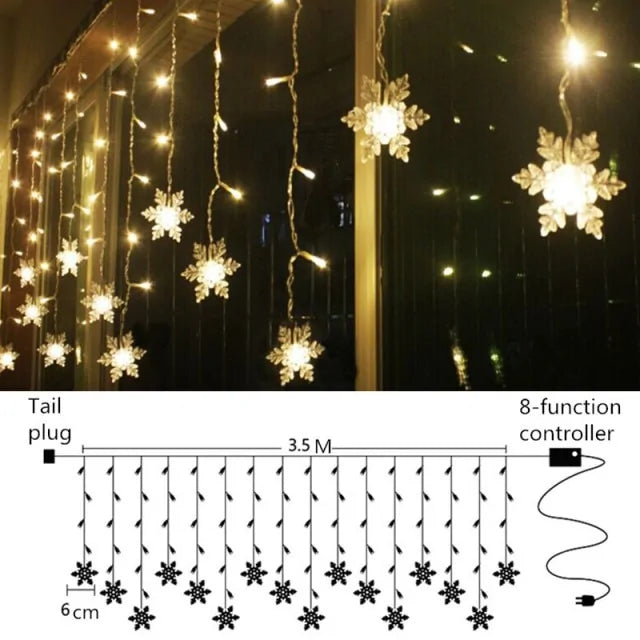 Santa Claus Curtain String Lights
