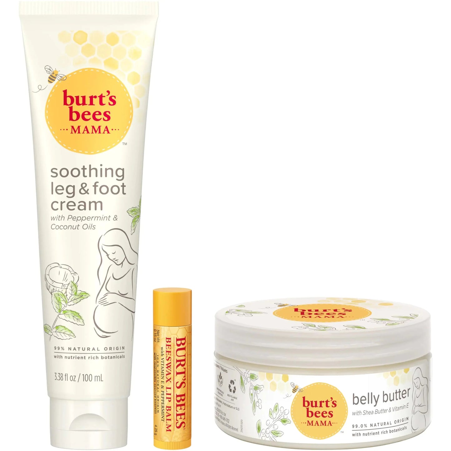 Conjunto de Regalo de Esenciales para el Embarazo de Burt's Bees - Trío de Cuidado de la Piel Nutrit