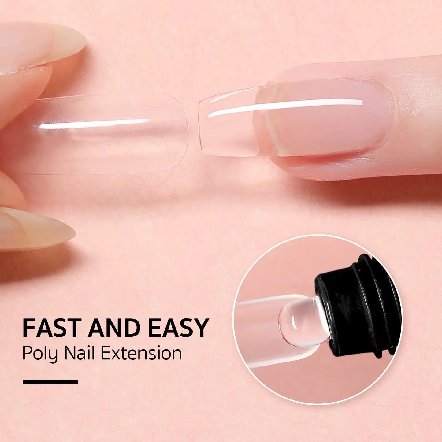 Kit de uñas de gel polimérico GAOY con luz UV - 6 colores para arte de uñas