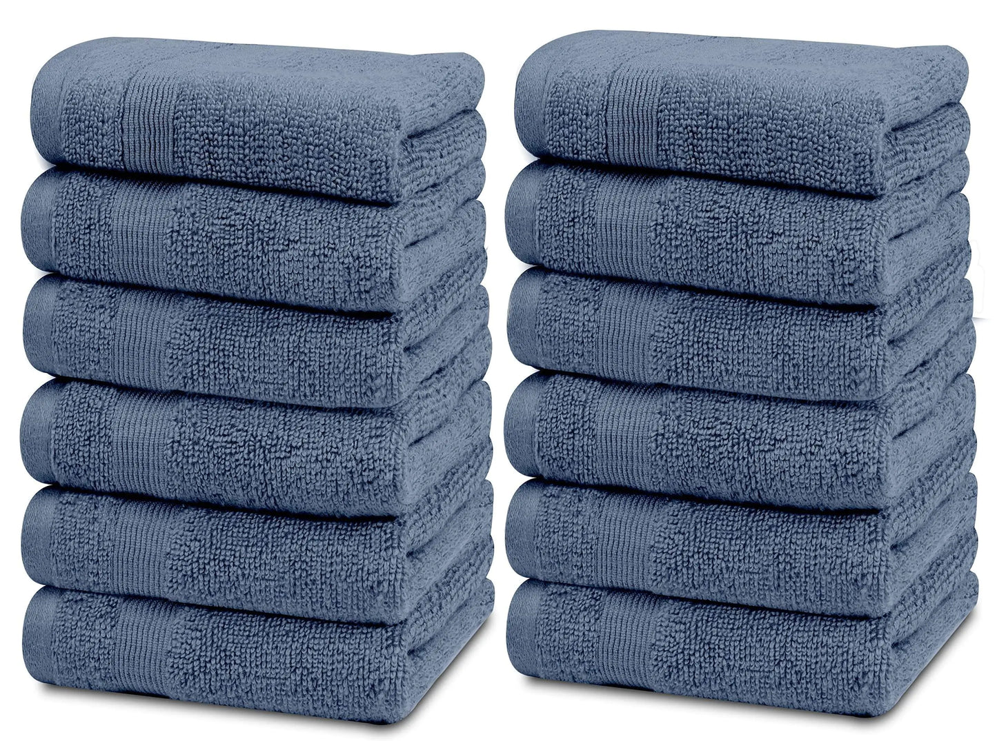 Ensemble de Gants de Toilette Doux de la Collection Resort - Pack de 12 Luxe Bleu