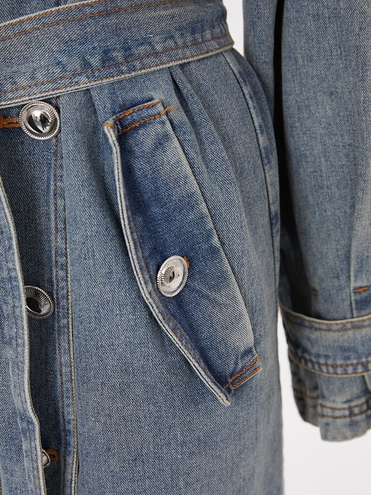 Premium Denim Trench Coat for Effortless Style